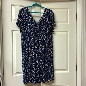 Kaileigh Maternity Nursing Dress-Blue Floral-2X